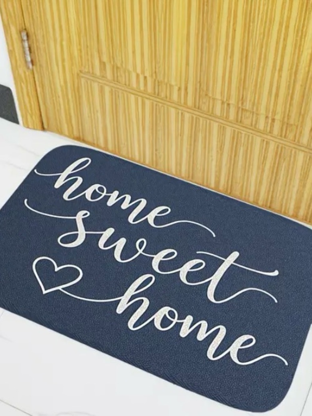 Home Sweet Home Navy Script Door Mat - Entry Accent